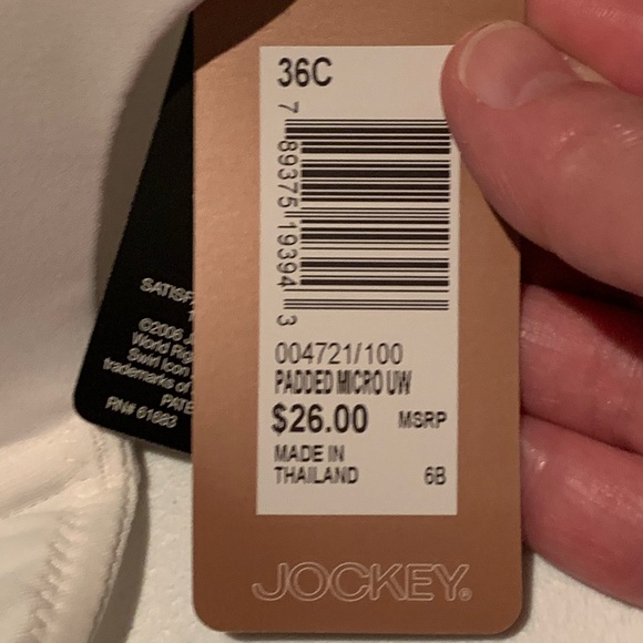 NWT Jockey padded shaped microfiber, underwire bra, 36C. - Picture 4 of 5